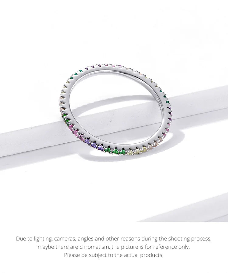 2024 - 925 Sterling Silver Multicolor Zircon Finger Ring for Women Trendy Fashion Dazzling CZ Stone Anillos Jewelry Gift