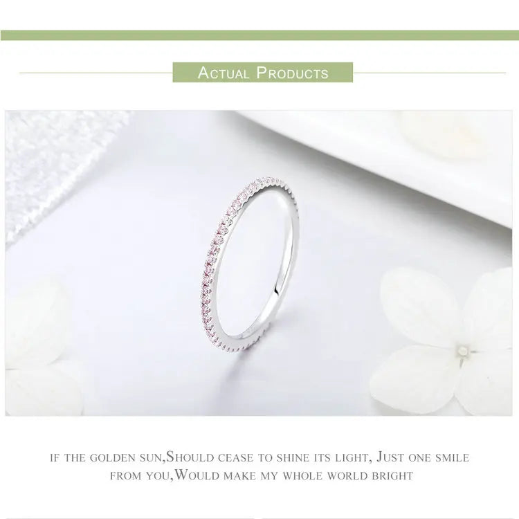 2024-Classic 925 Sterling Silver High Quality Circle Clear CZ Geometric Stackable Rings for Women Wedding Jewelry Gift SCR066