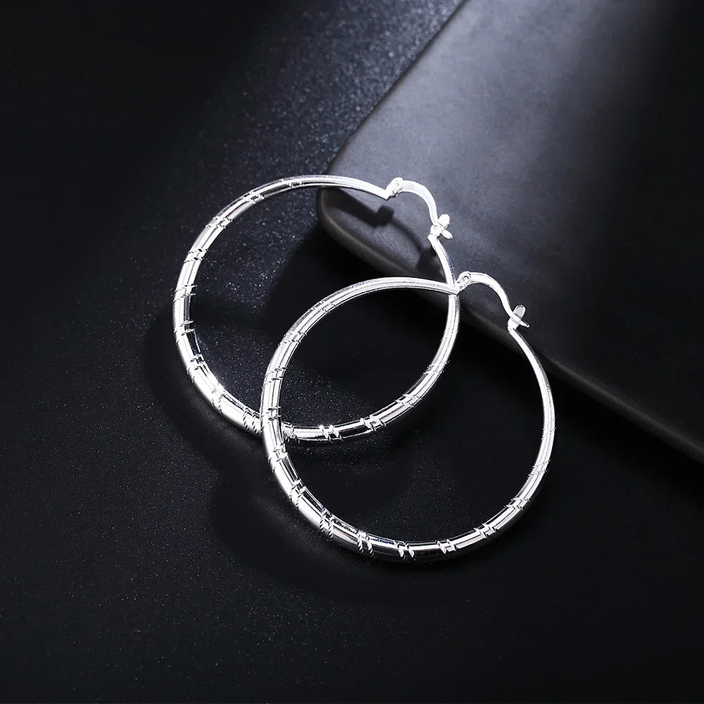 2024-New Earrings 925 Sterling Silver Original Large and Small Hoop Earrings Zircon Fine Jewelry for Women Engagement Anniversary