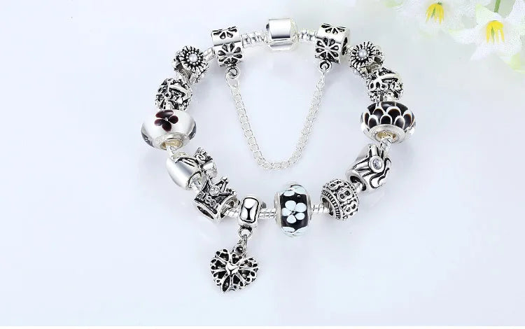 2024-Queen Jewelry Charms Bracelet & Bangles With Queen Crown Beads Bracelet for Women PA1823