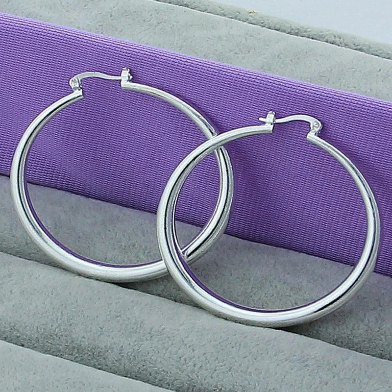 2024-New Earrings 925 Sterling Silver Original Large and Small Hoop Earrings Zircon Fine Jewelry for Women Engagement Anniversary