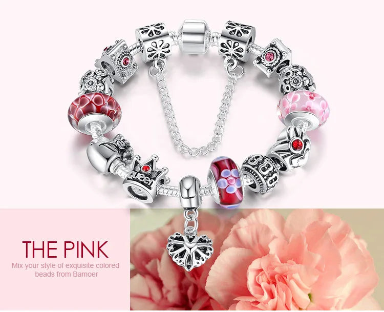 2024-Queen Jewelry Charms Bracelet & Bangles With Queen Crown Beads Bracelet for Women PA1823